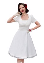 Vintageinspireret hvid kjole/Konfirmations kjole - Dagmar